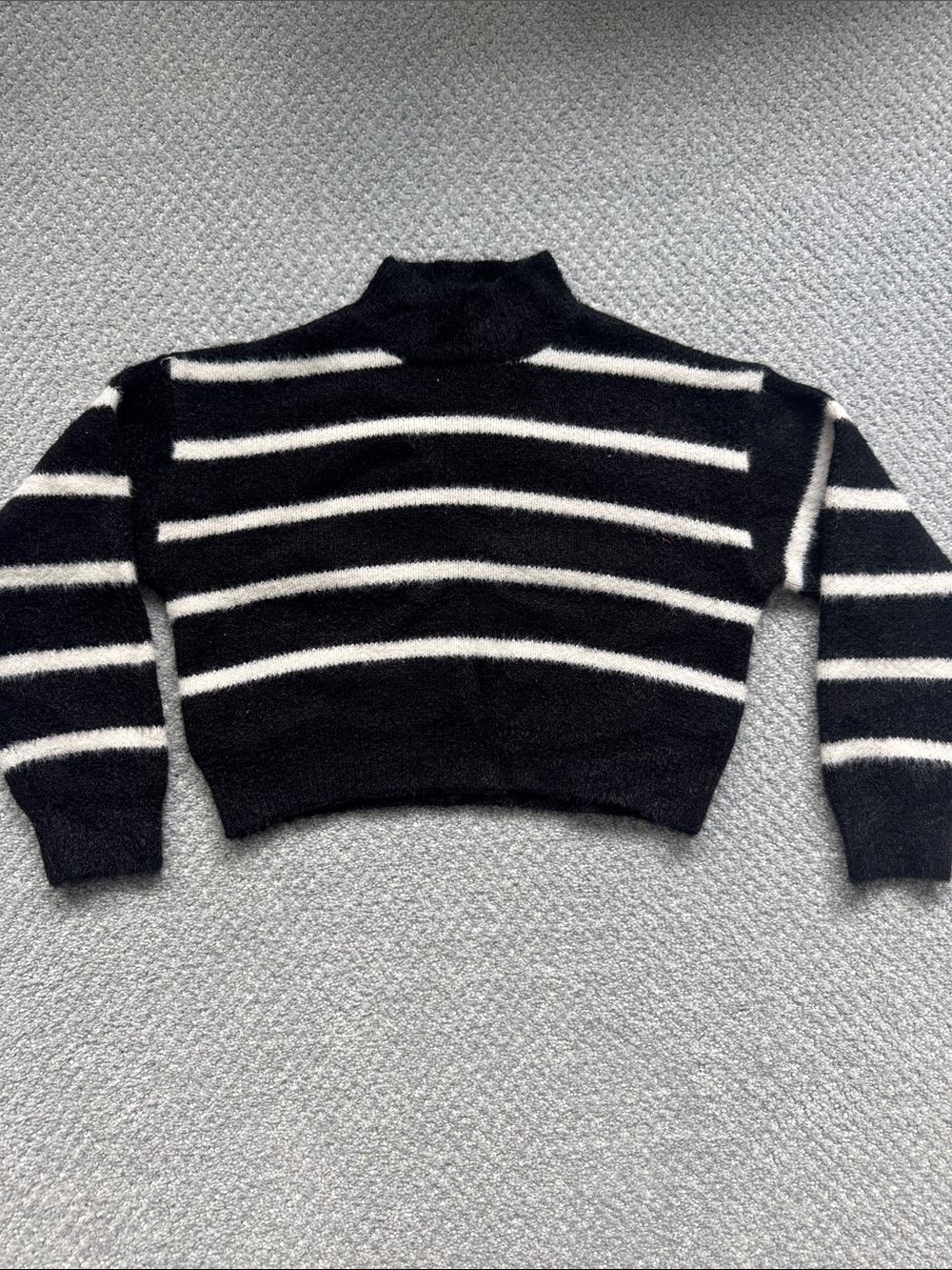 art class Black & White Striped mockneck Sweater